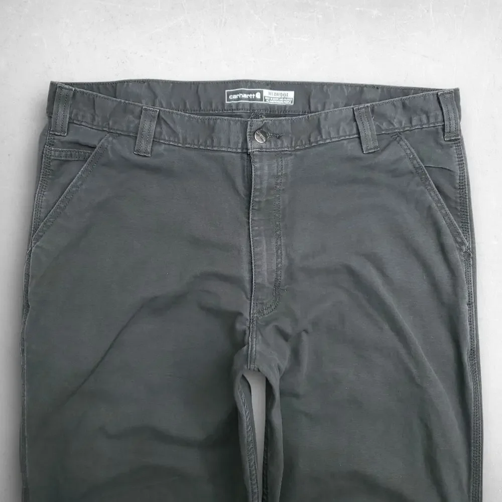 Carhartt Relaxed Fit Canvas Work Pants Rugged Flex Men 40x32 Dark Moss Green